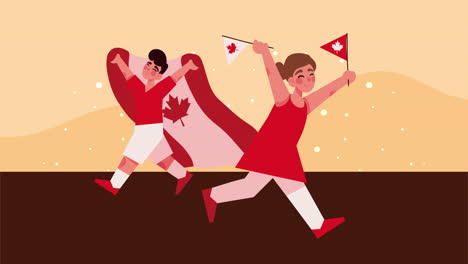 children celebrating canadian national day