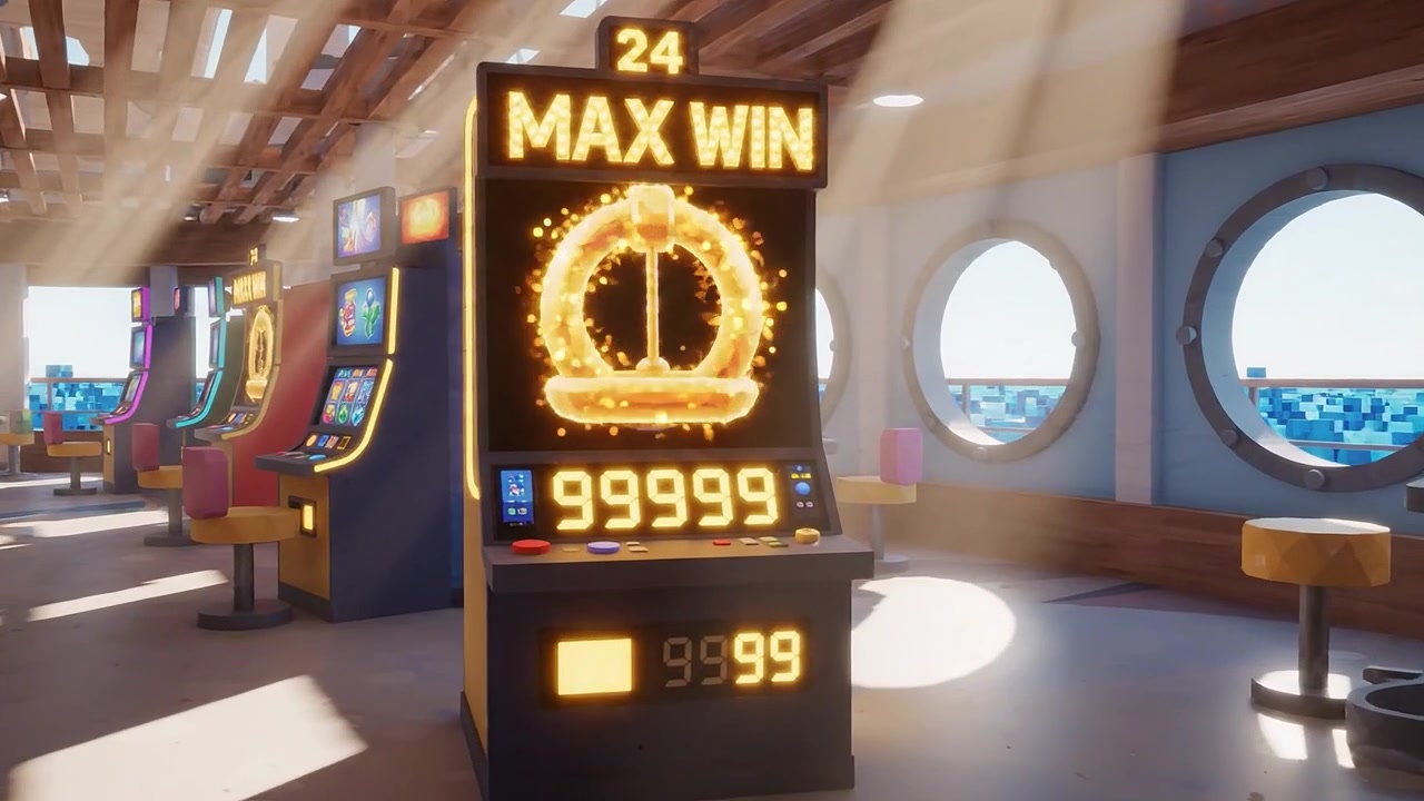Un ambiente di gioco vibrante e coinvolgente che mostra slot machine colorate e immagini di vincita luminose, creando un'atmosfera invitante di eccitazione e intrattenimento
