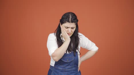 woman with toothache.