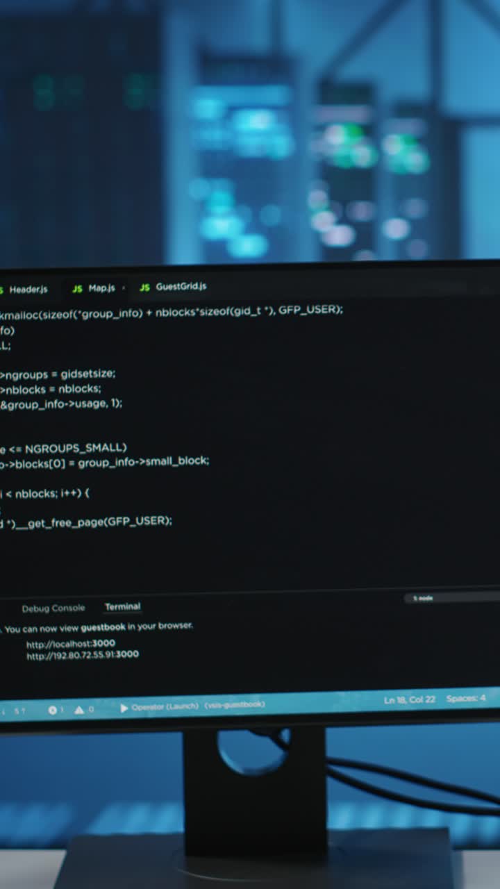 Computer Monitor Displaying Programming Code and Terminal Output
