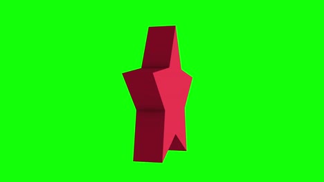 rojo plano estrella 3d girar. logro ganador concepto de éxito