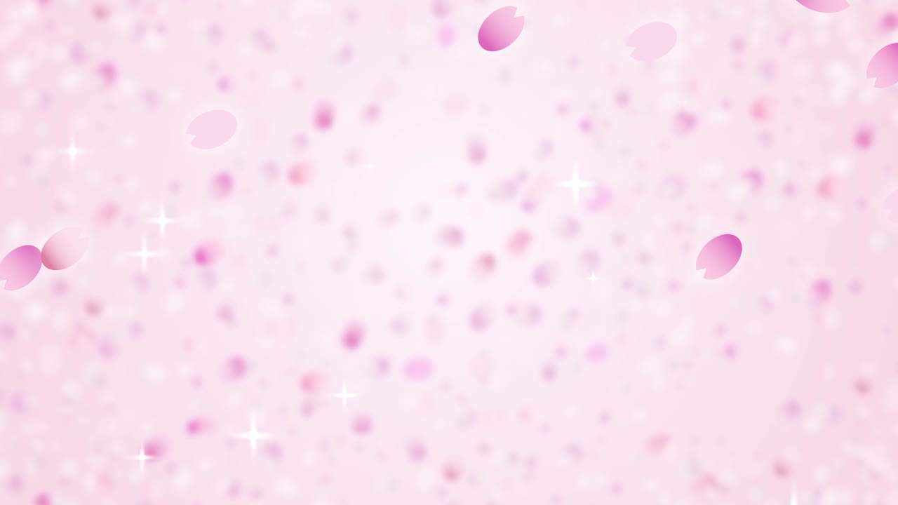 체리 꽃의 잎자루가 떨어지는 추상적인 애니메이션