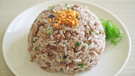 Salted-Chinese-Black-Olive-Fried-Rice-with-Minced-Pork---Asian-food-style