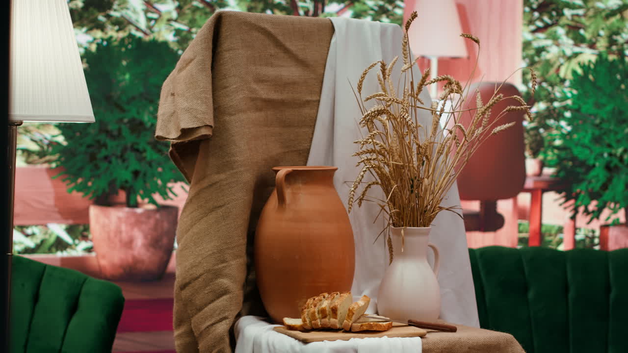 Still Life with Wheat, Bread, and Jug