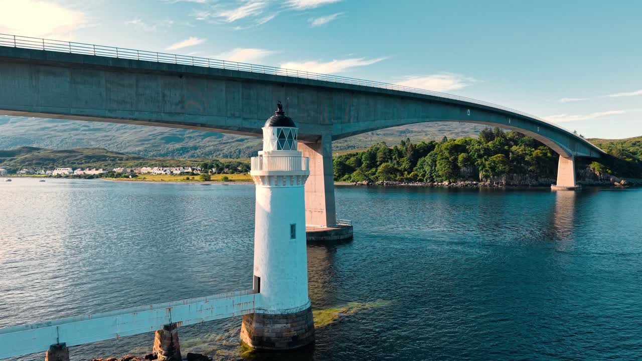 Lighthouse and Bridge Over Water