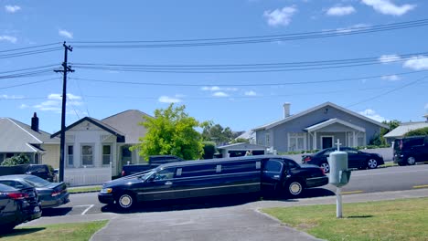 shot of white wedding car or limo