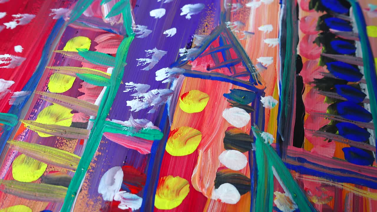 Abstract drawing painted with gouache