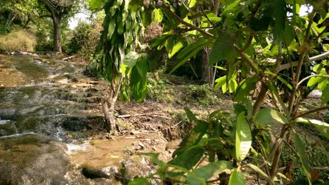 waterfall in the nature of mountain slow motion with stream and fresh in thailand