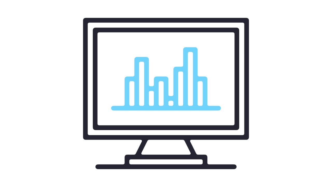 animación del icono de la línea de estadísticas del sitio web con alfa