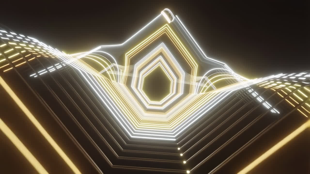 Abstract Neon Geometric Glowing Tunnel