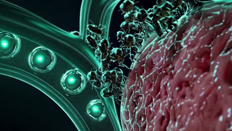 virus attacking a cell