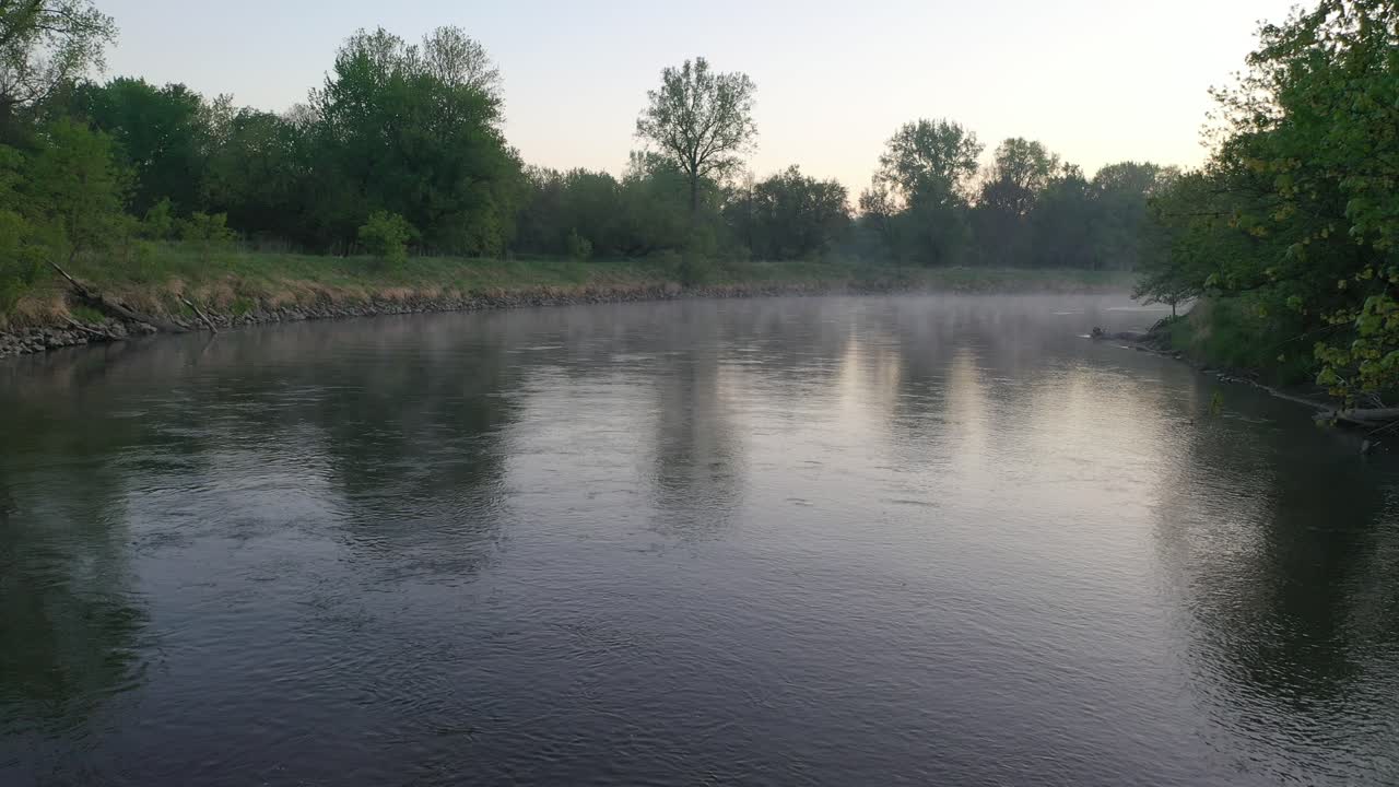 Misty River at Sunrise/Sunset