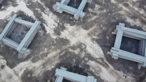 top down view of steel mill, steel bar stock