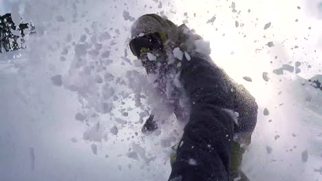 australia perisher vail gopro slow motion threbo powder surfing rock cliff drop snowboarding slash winter bluebird windy snowy drop slow motion by taylor brant film