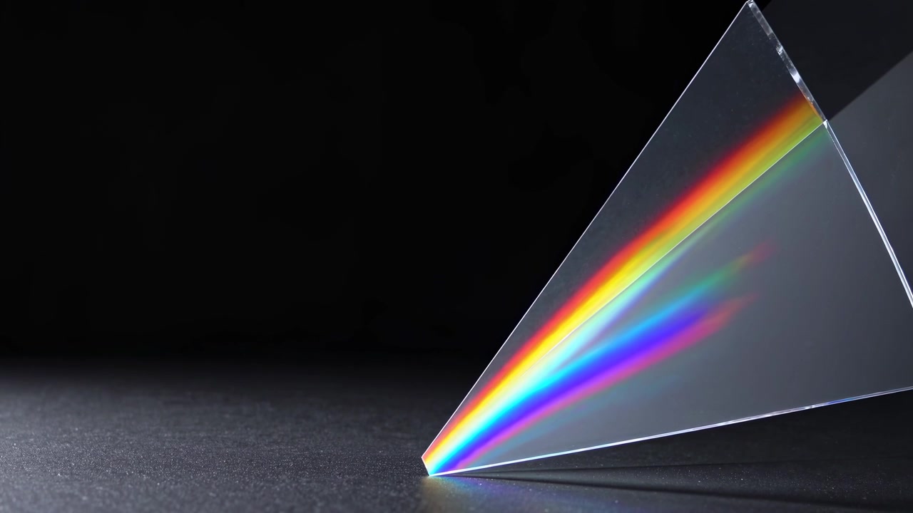 Optical Prism Dispersing Light into a Vibrant Rainbow Spectrum