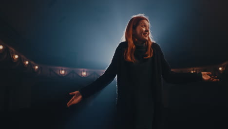 woman on stage