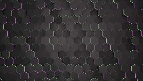 fondo de cuadrícula hexagonal negro oscuro de movimiento 47