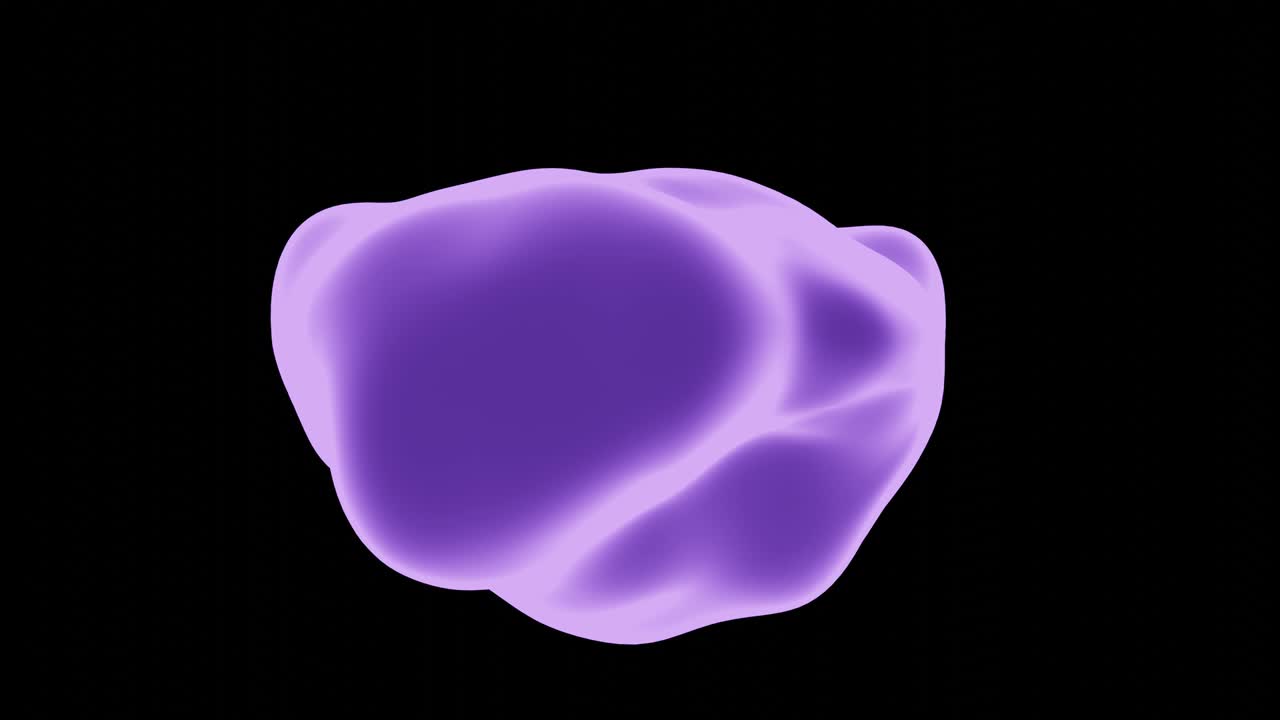 A glowing color changing rainbow blob like object hovering in dark space.