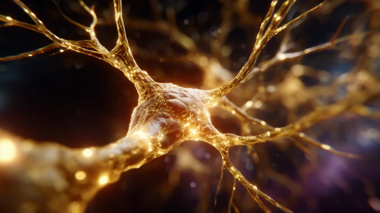 Close-Up Shots of Neurons Displaying Complex Dendritic Structures and Synaptic Connections, Illuminating the Intricate Network of the Nervous System and Its Role in Communication and Signal Processing