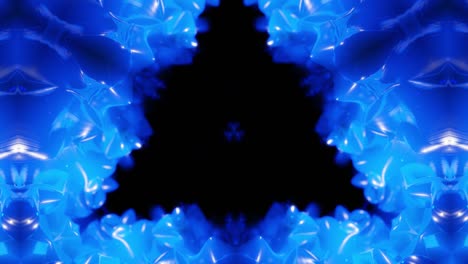 abstract symmetric 3d structures with looped animation, smooth blue color gradients. kaleidoscope effect with abstract fractal waves. beautiful abstract background with 3d pattern. dof