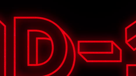 animation of a word covid-19 written in red neon letters on black background