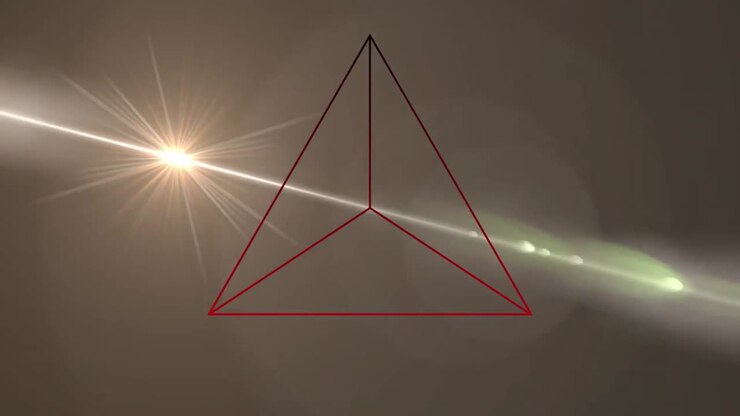 Animation of light spots and shapes on black background