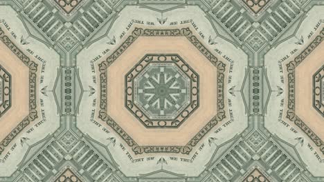 Mosaic of US dollar bills on an abstract animated business background. Seamless loop of creative motion graphics