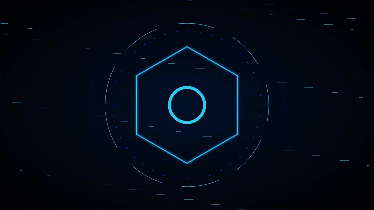 Abstract Digital Hexagon HUD Interface Animation