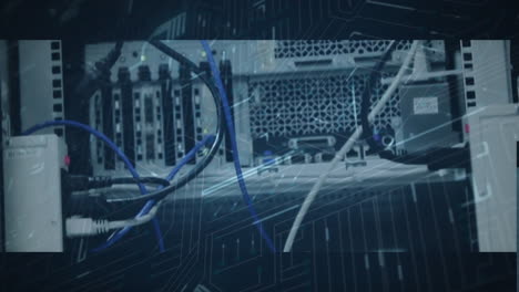 composite computing clips and a glowing circuitboard