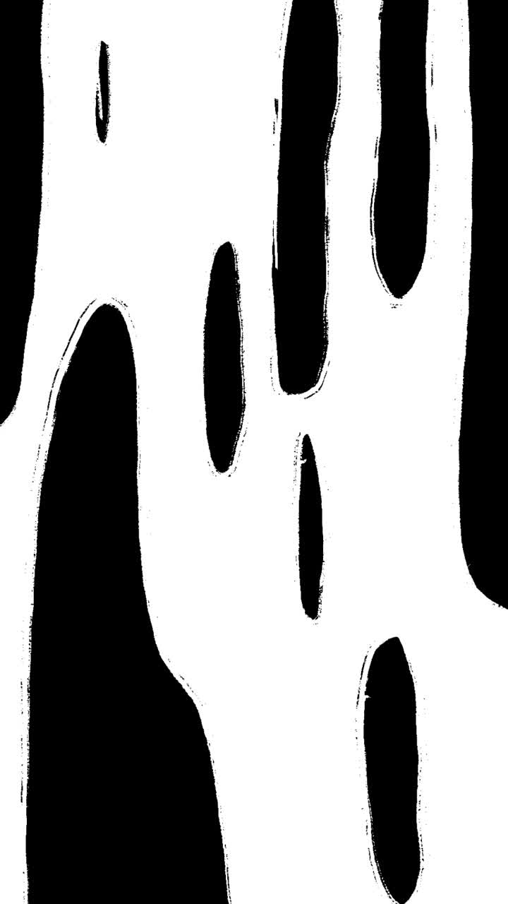Animazione di forme astratte organiche in bianco e nero.