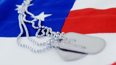 Dog-tag-chain-on-an-American-flag