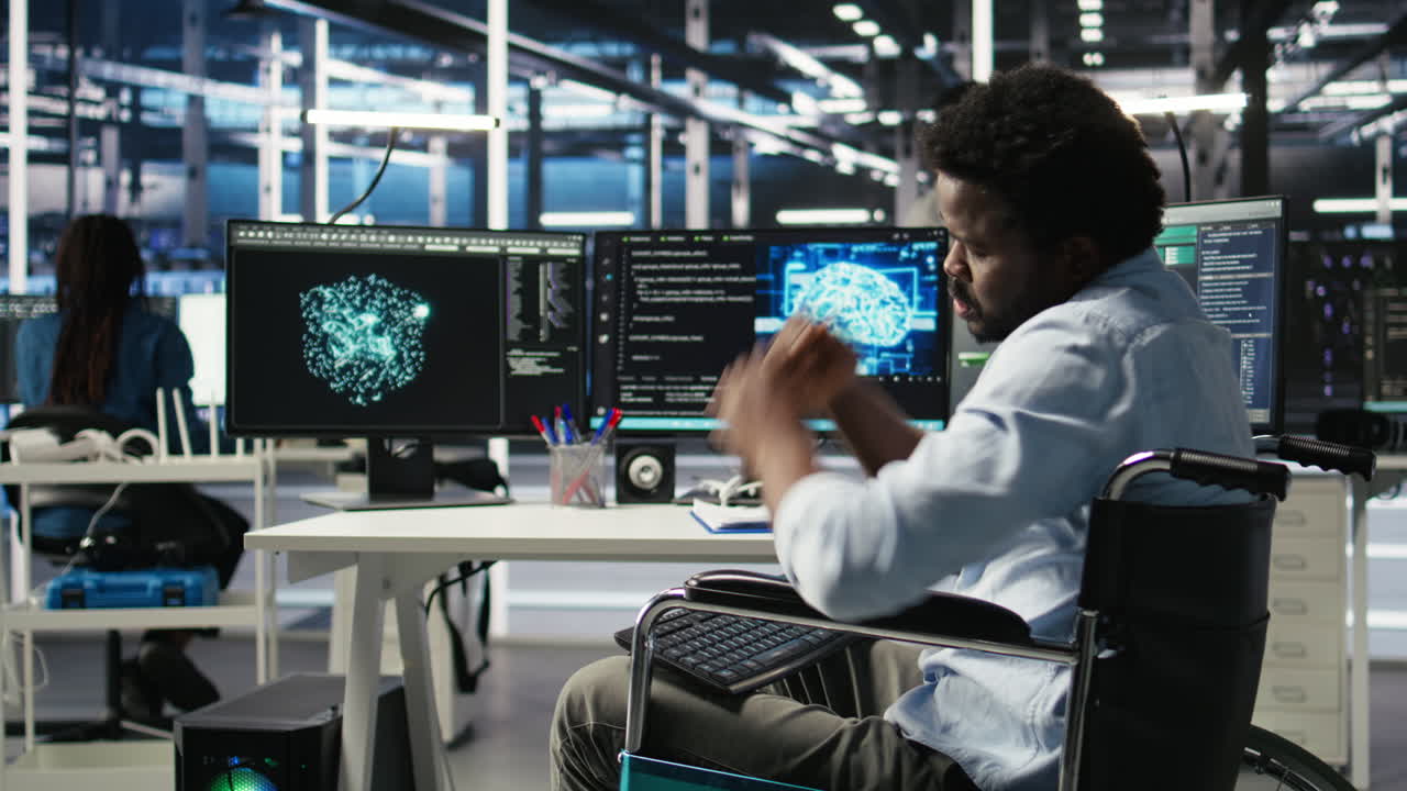 Engineer with paraplegia in data center annoyed by slow AI node tree software