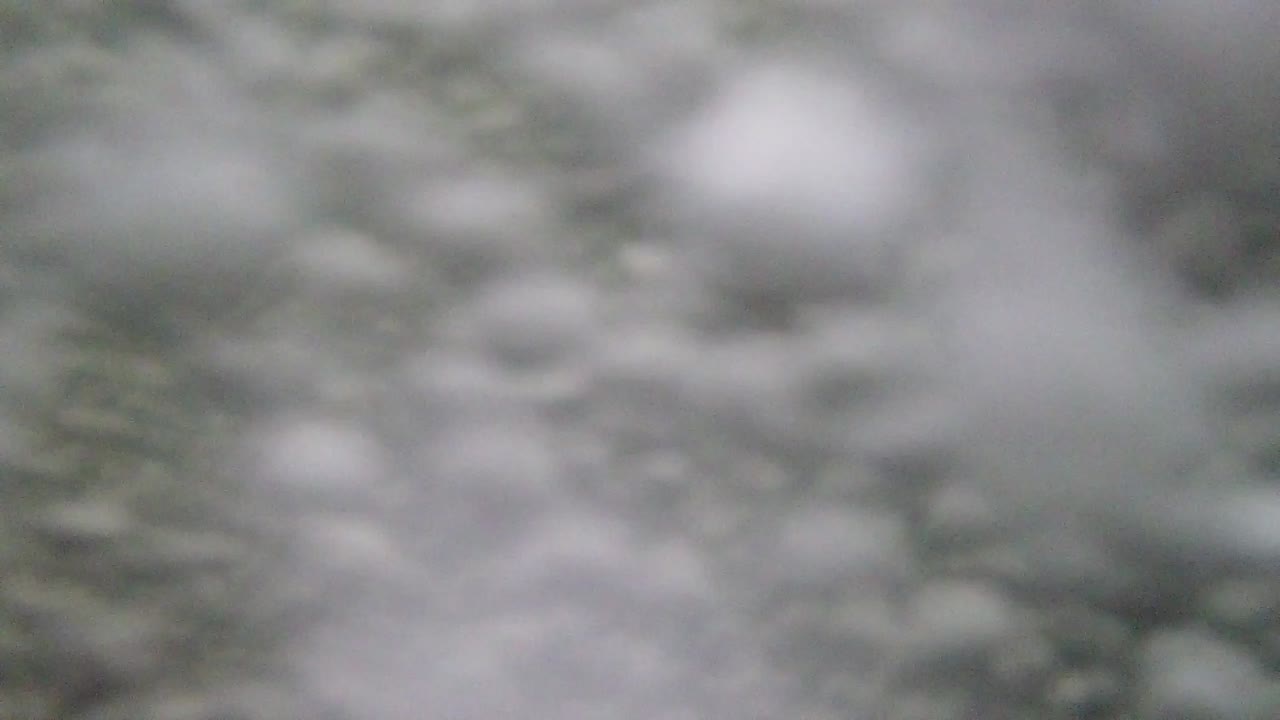 Underwater bubbles on a rapid riverstream waterfall