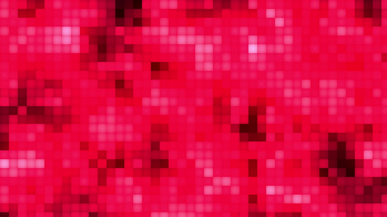 Futuristic red purple pixelated tiles mosaic. pixel block background. technology squares motion with dynamic shine light. Abstract seamless loop background