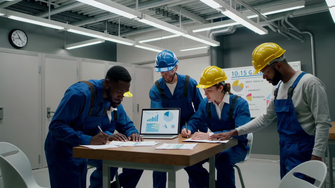 Team Meeting in Industrial Setting