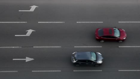 colorful vehicles driving at the highway of kyiv city in ukraine