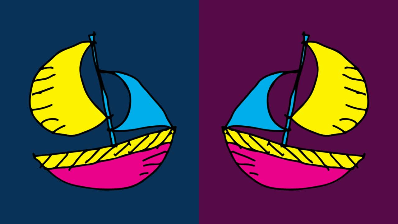 niños dibujando arte pop fondo sin costuras con tema de barco de vela