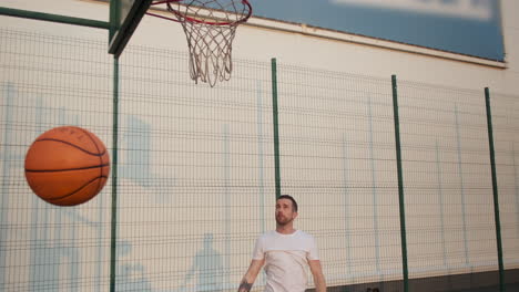 man playing basketball