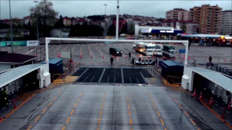 timelapse ferryboat ride cars and passengers