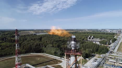 flaring of associated gas at a petrochemical plant
