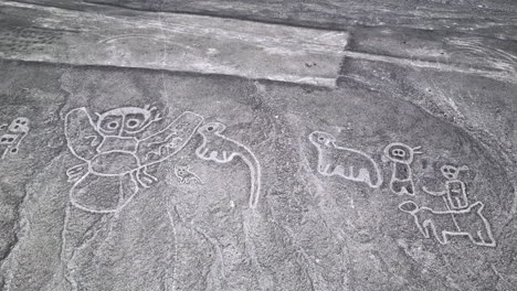 Top-down-aerial-view-of-mysterious-Nazca-lines-in-Peru