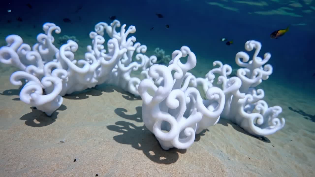 White Coral Reef Underwater Scene