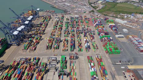 Aerial Port Overview With Tankers, Cranes and Supply Chain Flow