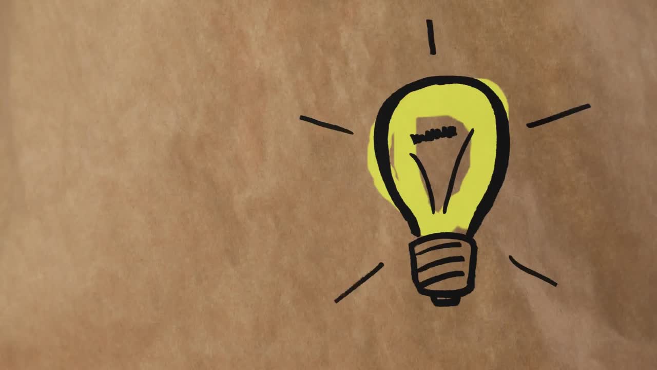 bombilla animada en cartón