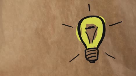 animated light bulb on cardboard