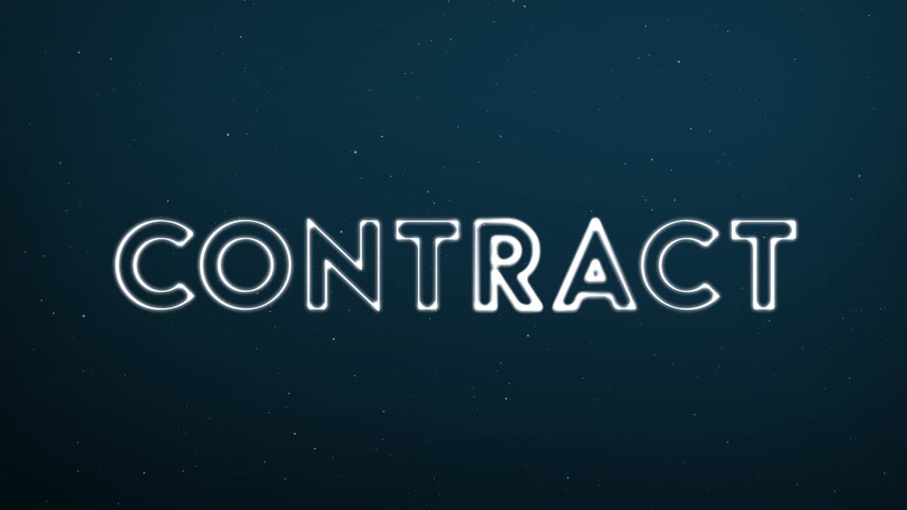 Abstract moving connection structure background with text CONTRACT