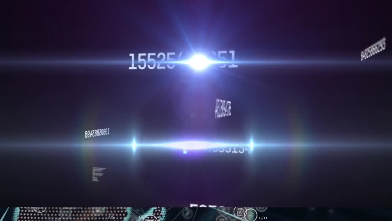 보라색 배경 에 빛나는 빛 위 에서 변화 하는 숫자 들 의 애니메이션