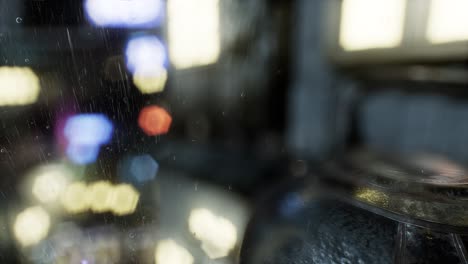 urban scene at rainy night
