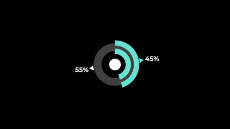 Pie-Chart-0-to-45%-Percentage-Infographics-Loading-Circle-Ring-or-Transfer,-Download-Animation-with-alpha-channel.