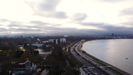 car rushing through pirita road in tallinn esctonia